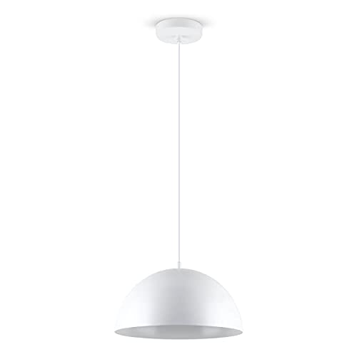 LED Universum Pendelleuchte Jada Weiß Ø30cm x 125cm, E27 Fassung, max. 40W, Hängelampe, Hängeleuchte, Deckenlampe, Wohnzimmerleuchte, Kinderzimmerlampe, Metall