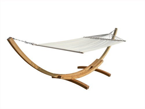 12709 XXl 45KG Holz Hängematte Beige mit Gestell 420x120 cm, 220 kg belastbar, incl. Befestigungsmaterial, Karabiner usw. 12709 XXl 45KG Holz Hängematte Beige mit Gestell 420x120 cm, 220 kg belastbar, incl. Befestigungsmaterial, Karabiner usw.