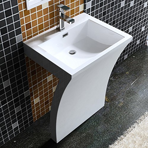5x48x84 cm Design Standwaschbecken Colossum07 aus Gussmarmor Waschtisch Waschplatz Stand Säule