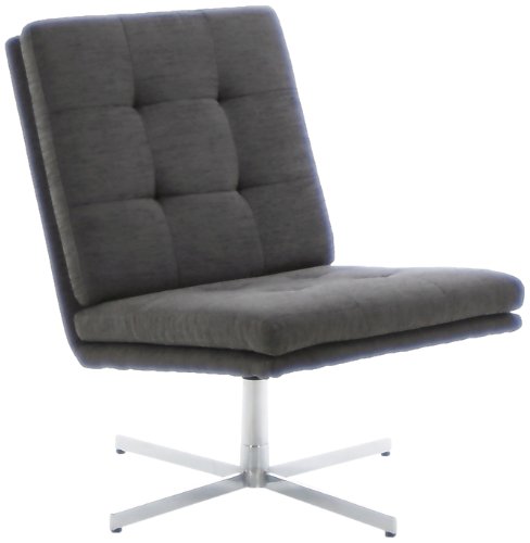 AC Design Furniture 44033 Sessel Nils, Bezug Strukturstoff anthrazit, Gestell Metall verchromt