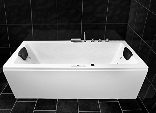 AQUADE Whirlpool Badewanne Indoor-Whirlpool SPA Pool Wanne Wannen-Größe: 180 x 80 180x80x55cm Modell: Ulm Basic Knopf