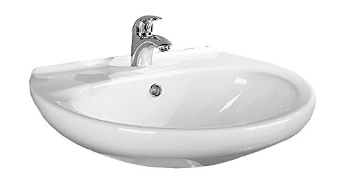 Waschtisch Aveiro | 65 cm | Weiß | Waschbecken | Waschplatz | Keramik | Bad | Badezimmer | Gäste-WC | Mit Überlaufschutz