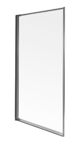 Aqualux Badewannentrennwand, mit Rahmen, 75 cm, perlfarben/transparent