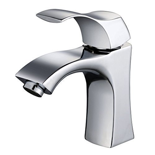 Auralum® Elegant Hochwertig Einhebel- Mischbatterie Verchromt Wasserhahn Armatur Waschtischarmatur Wasserfall Einhandmischer für Bad Waschbecken