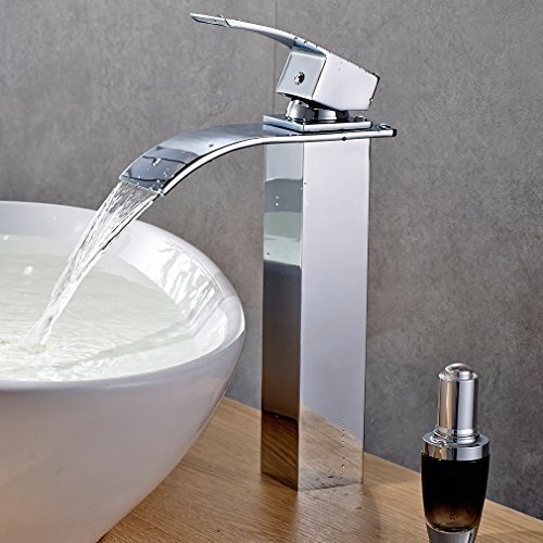 Auralum® Wasserhahn Einhebelmischer, Wasserfall, für Waschbecken (Bad)