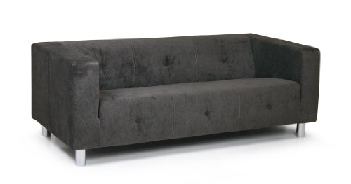 B-famous 3-Sitzer Sofa Claire, 183 x 85 cm, Luxus Mikrofaser, anthrazit/grau