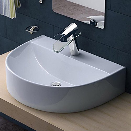 BTH: 60x44x16 cm Design Aufsatzwaschbecken / Hängewaschbecken Brüssel896, aus Keramik, Waschbecken, Waschtisch, Waschplatz, Waschschale