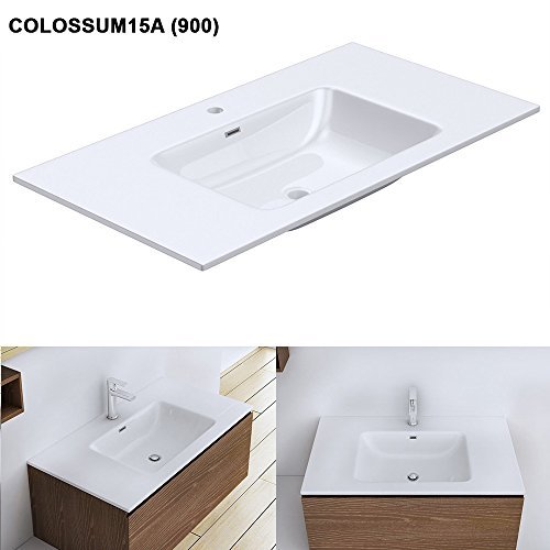 BTH: 90x48x13,5 cm Design Einbauwaschbecken Colossum15A900, aus Gussmarmor , Waschbecken, Waschtisch, Handwaschbecken