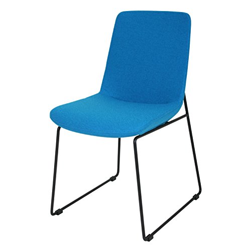 BUTIK Moderner Esszimmerstuhl City in Blau - Maße HxBxT: 83x44x43 cm - Sitzkissen aus hochwertigem Stoff (Wolle)