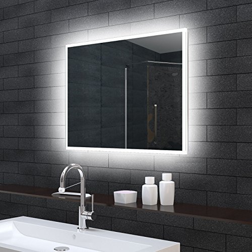 Lux-aqua Badezimmerspiegel Wandspiegel Lichtspiegel LED Beleuchtung 100x70cm MLE71000