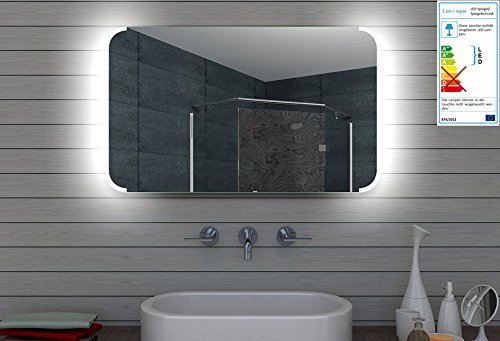 Lux-aqua Badezimmerspiegel Wandspiegel Lichtspiegel LED Beleuchtung 80x60 cm ML80