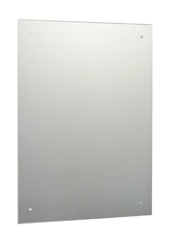 Badezimmerspiegel, rechteckig, 60 x 45 cm, mit Bohrlöchern und Montageset mit Chromkappen