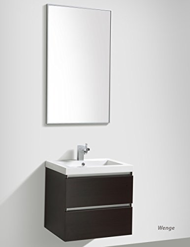 Badmöbelset 'Soho' 60cm mit Waschtisch, Unterschrank und Spiegel: Anthrazit Hochglanz