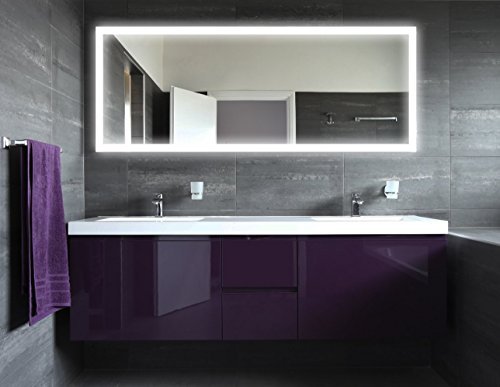 NewYork21 LED Spiegel, Badspiegel mit Beleuchtung: verschiedene Größen auswählbar, modern und zeitlos - Maße: 120cm x 80cm