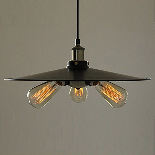 Buyee® Vintage 3 Leuchten Pendelleuchte Eisenkörper Metallschirm Loft Coffee Bar Küche Hängende hängende Lampe