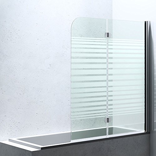BxH:120x140cm Duschabtrennung/Duschwand für Badewanne aus Glas Cortona1408S-rechts,Badewannenaufsatz, Wandanschlag rechts, inkl. Nanobeschichtung, Badewannenfaltwand