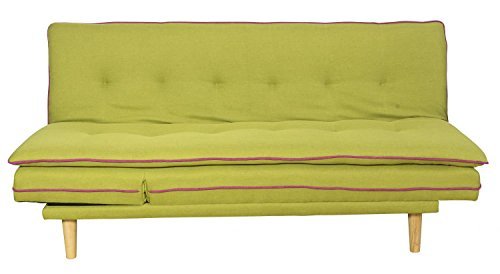 CAGUSTO Schlafsofa Borris grün, Klappsofa mit Schlaffunktion im skandinavischen Design, modernes Bettsofa, verstellbare Schlafcouch mit Holzfüßen