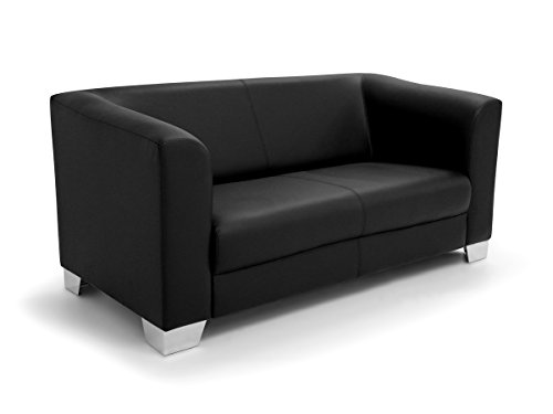 moebel-eins CHICAGO 2-Sitzer Sofa/Ledersofa, schwarz