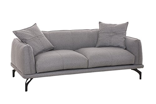 CLP 3er-Sofa Lucien Inklusive Dekokissen I Couch mit üppiger Polsterung und pflegeleichtem Stoffbezug I in Verschiedenen Farbvarianten erhältlich Grau