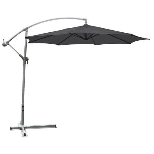 Buri Deluxe-Ampelschirm anthrazit 3m Sonnenschirm Marktschirm Gartenschirm Schirm