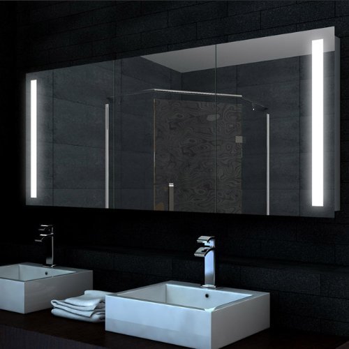 LED Badezimmer Spiegelschrank Bad Wand Schrank Alu Rahmen 160x68cm SK16068