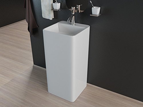 Design Keramik Stand Säule Standsäule Standwaschbecken Waschtisch Waschbecken KBE4B mit Armaturloch