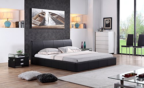 i-flair® - Designer Polsterbett, MONACO Bett 140x200 cm schwarz - alle Farben & Größen
