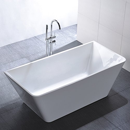 Freistehende Badewanne Usedom 170x80cm Sanitäracryl Weiß Modern Inklusive Freistehende Armatur
