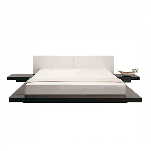 Futonbett - Holzbett - Bett 180x200 cm - Japan Design - Lederbett - ZEN