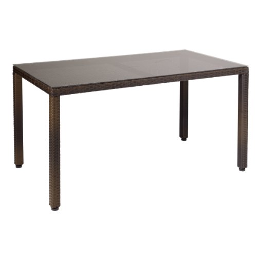 Greemotion Rattan Tisch groß Levios, Braun, ca. 140 x 80 Höhe: ca. 74 cm