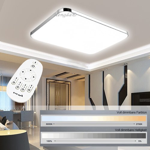 HENGDA 48W LED Deckenleuchte Deckenlampe Wohnzimmer bad Küche Panel Leuchte Dimmbar 2700-6500K