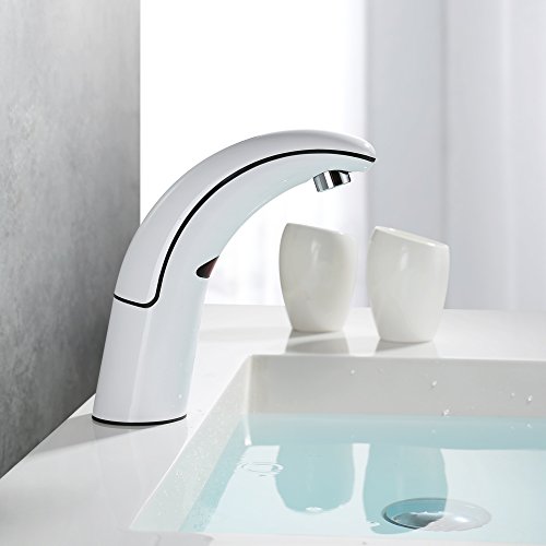 Homelody® Chrom inkl.Sensor Armatur Bad (nur Kaltwasser) Waschbeckenarmatur Waschtischarmatur Wasserhahn Badarmatur für  Badezimmer