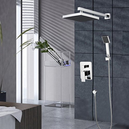 Kinse® Duschsystem Überkopf Wasserfall Brauseset Dusche Wasserhahn inkl.8 Zoll Duschkopf und Handbrause