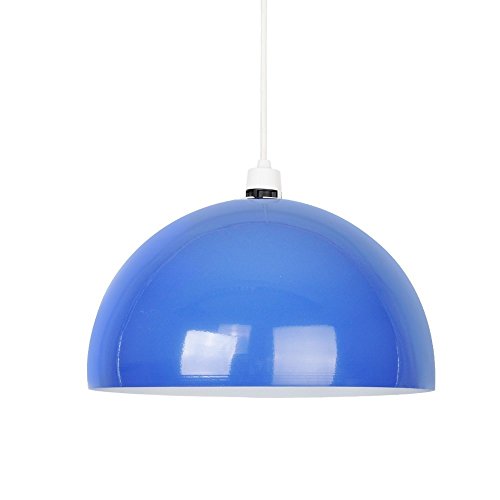 MiniSun – Kuppelförmiger und glänzender Lampenschirm aus dunkelblauem und weißem Metall – für Hänge- und Pendelleuchte