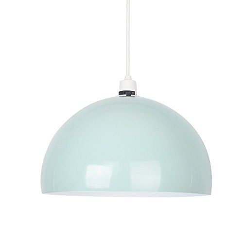 MiniSun – Kuppelförmiger und glänzender Lampenschirm aus minzgrünem und weißem Metall – für Hänge- und Pendelleuchte