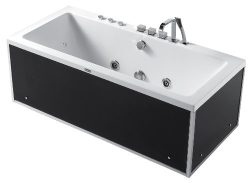 perfect-spa Wanne Style Black Whirlpool Indoor Badewanne mit schwarzer Echtglasumrandung