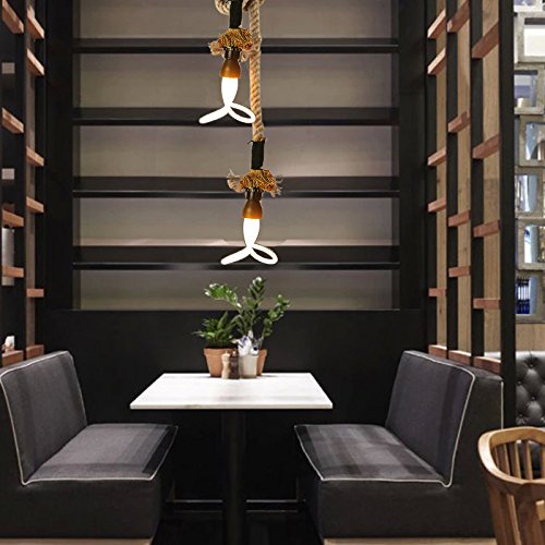 Ling@ Kreative Persönlichkeit Retro Bar-Café Hanfseil Kronleuchter Lampe leuchtet , 40w