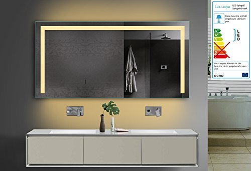 Lux Aqua Design Badezimmerspiegel mit Kalt/Warmlicht wÃ¤hlbar sowie integrierter Steckdose. 140x70 cm
