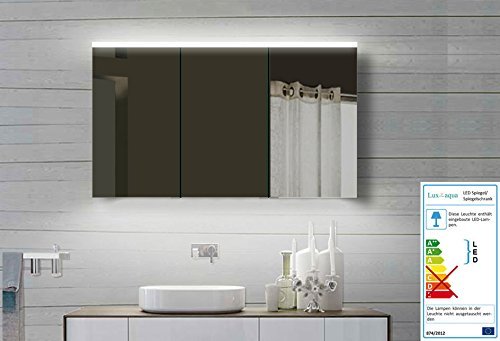 Lux-aqua Alu Badezimmerspiegelschrank mit Beleuchtung LED - YDC 120x70 cm