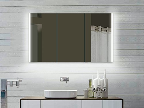 Lux-aqua Alu Badezimmerspiegelschrank mit Beleuchtung LED - LLC 120x70 cm