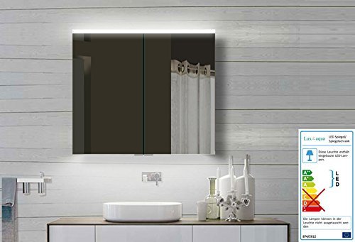 Lux-aqua Alu Badezimmerspiegelschrank mit Led Beleuchtung