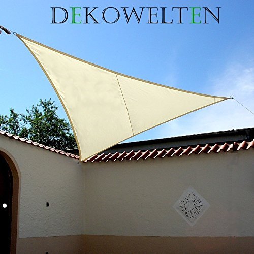 Luxus Sonnensegel Top Qualität dreiecken und Vierecken Wasserdicht von Dekowelten (Beige, 3x3x3m dreieck)