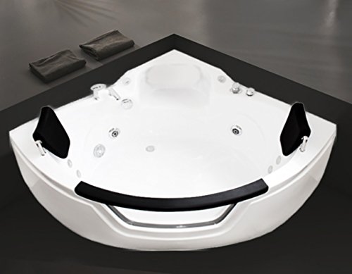 Luxus4Home Designerwhirlpool "Kopenhagen ECO 3838" kompakter Eckwhirlpool mit Fenster für 2 Personen 140 x 140 cm