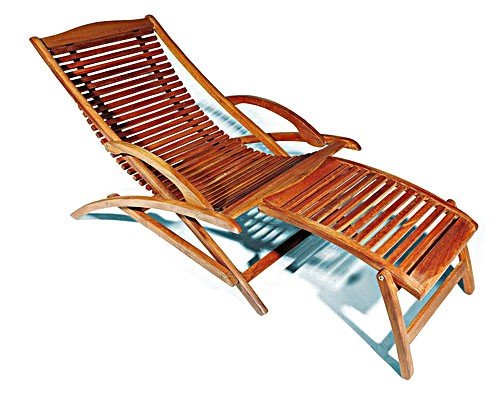 SAM Gartenliege Fuki aus Akazie, Sonnenliege aus Holz, FSC® 100% zertifizierter Liegestuhl, Deckchair geölt, massives Gartenmöbel
