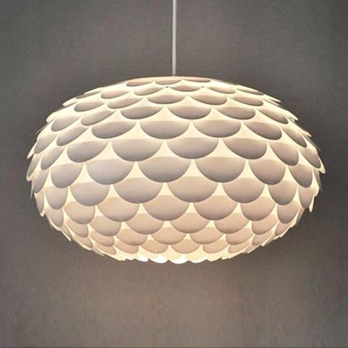 MiniSun – Moderner und weißer Lampenschirm in Form von Artischocke/Gürteltier und im Designerstil – für Hänge- und Pendelleuchte