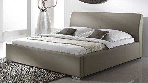Polsterbett braun/muddy 180x200 Kunst-Lederbett Komfort Bett Doppelbett Anton