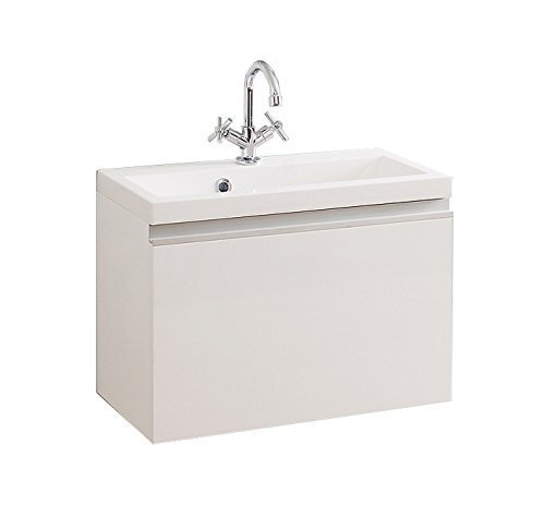 Quentis Badmöbelset Faros, Breite 60 cm, Waschbecken und Unterschrank, Front und Korpus weiß glänzend