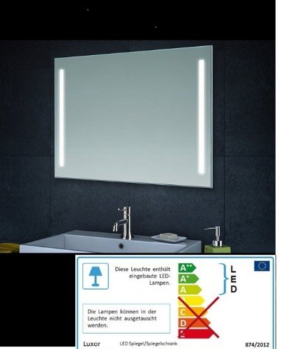 René Bugil Badezimmerspiegel Design-Wandspiegel LED-Beleuchtung - 80 x 60cm