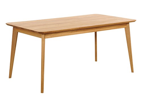 SAM® Esszimmer Holztisch Olpe 180 x 90 cm, rechteckiger Esstisch aus massiver geölter Kernbuche, Tisch im zeitlosen Retro-Design mit abgerundeten Ecken