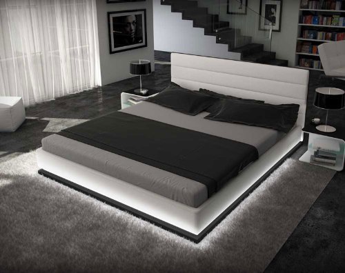 SAM® Polsterbett Jugendbett Innocent 90 x 200 cm weiß RIPANI Polster Bett mit Beleuchtung komfortabel exklusiv
